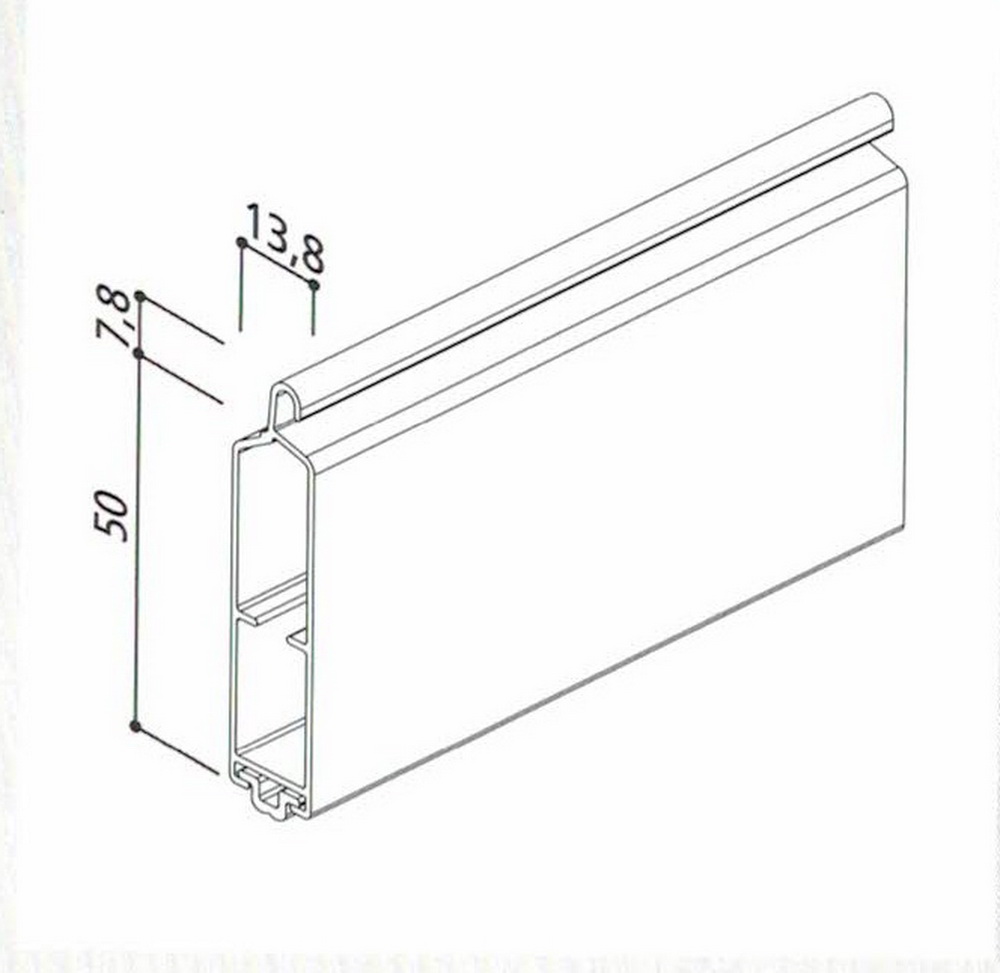 Artikelbild 1 des Artikels “ZUSCHNITT Aluminium Endleiste Maxi 50 x 13,8 mm für Rollladen “