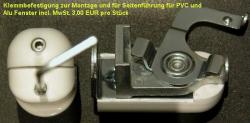Artikelbild 2 des Artikels “Klemmträger weiss für Seitenführung, für PVC und ALU Fenster “