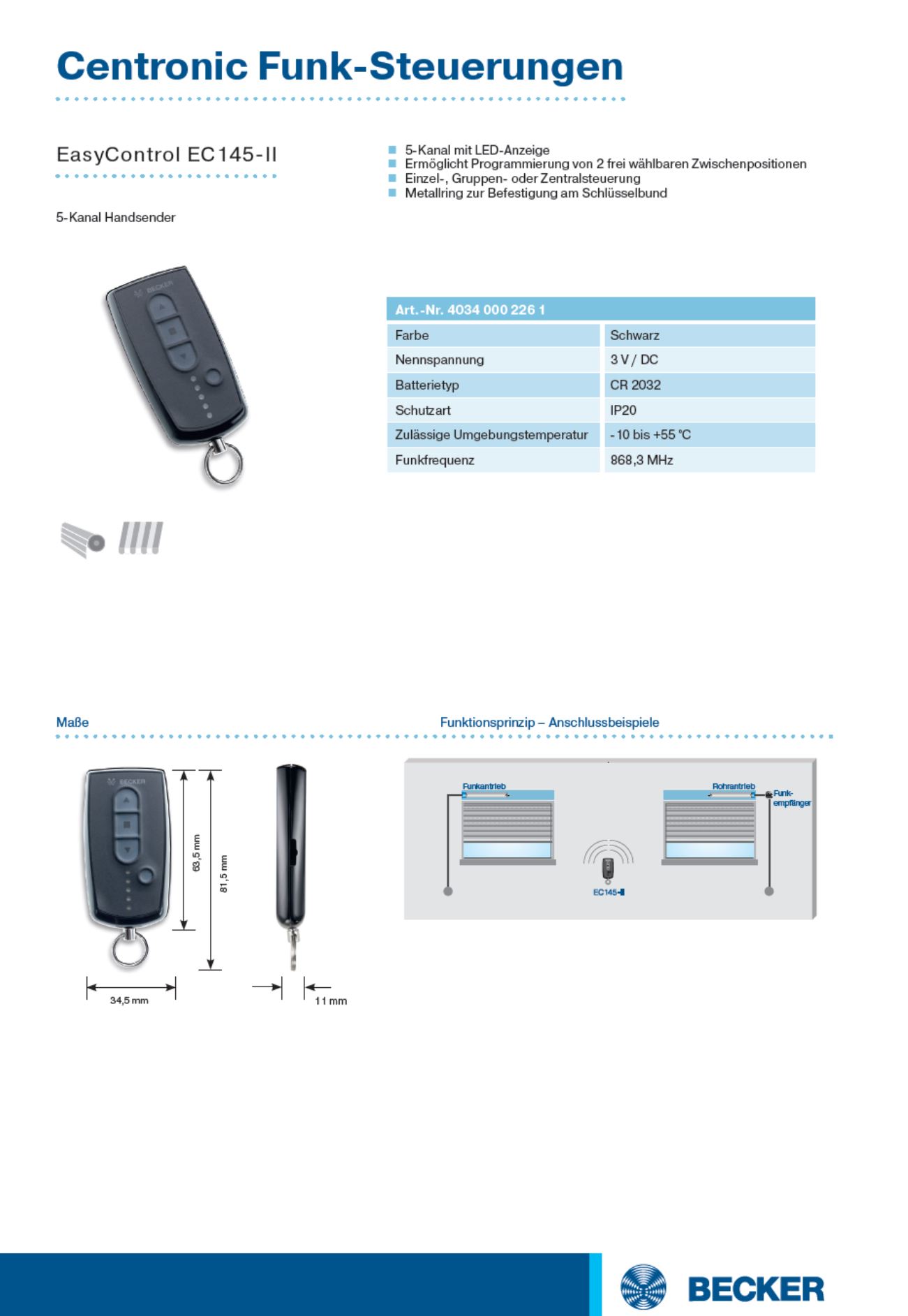 Artikelbild 2 des Artikels “Handsender Mini 5-Kanal Farbe schwarz “