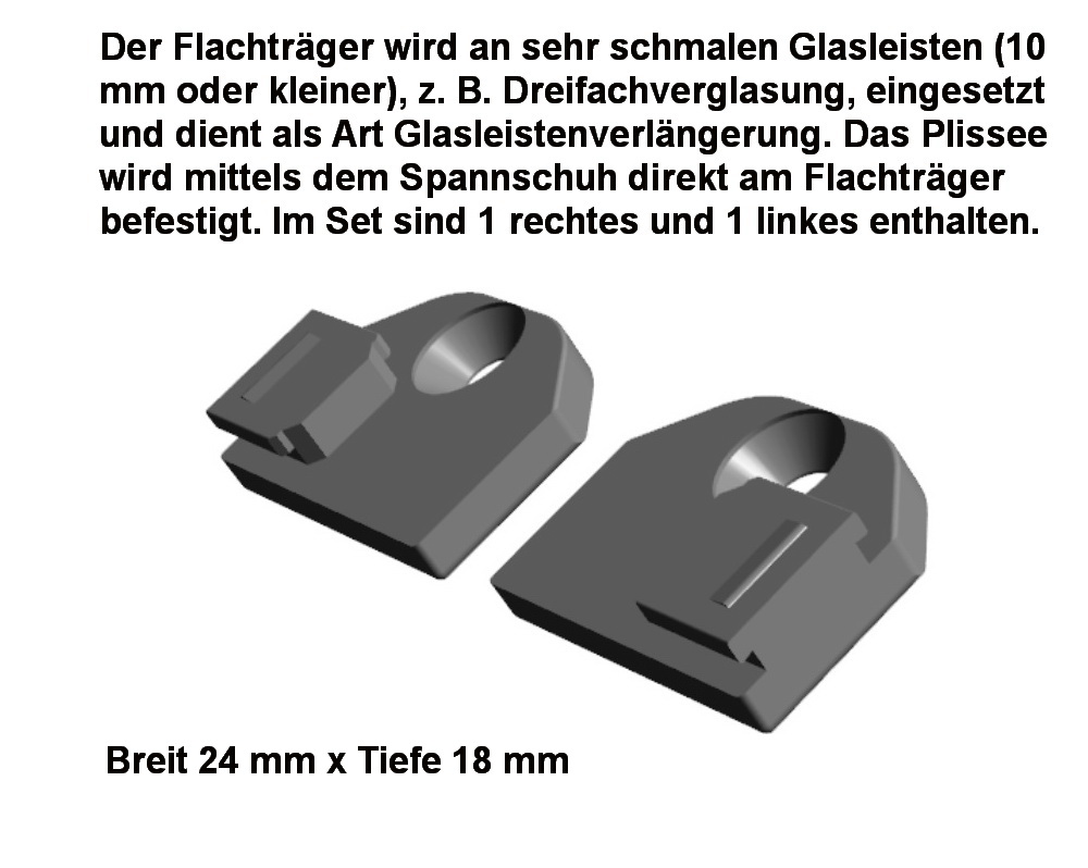 Artikelbild 4 des Artikels “Glasleistenverlängerung für Plissee Typ 1615 & 1715 – Set Weiß 24×18 mm “