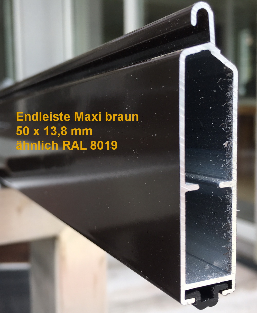 Artikelbild 5 des Artikels “ZUSCHNITT Aluminium Endleiste Maxi 50 x 13,8 mm für Rollladen “