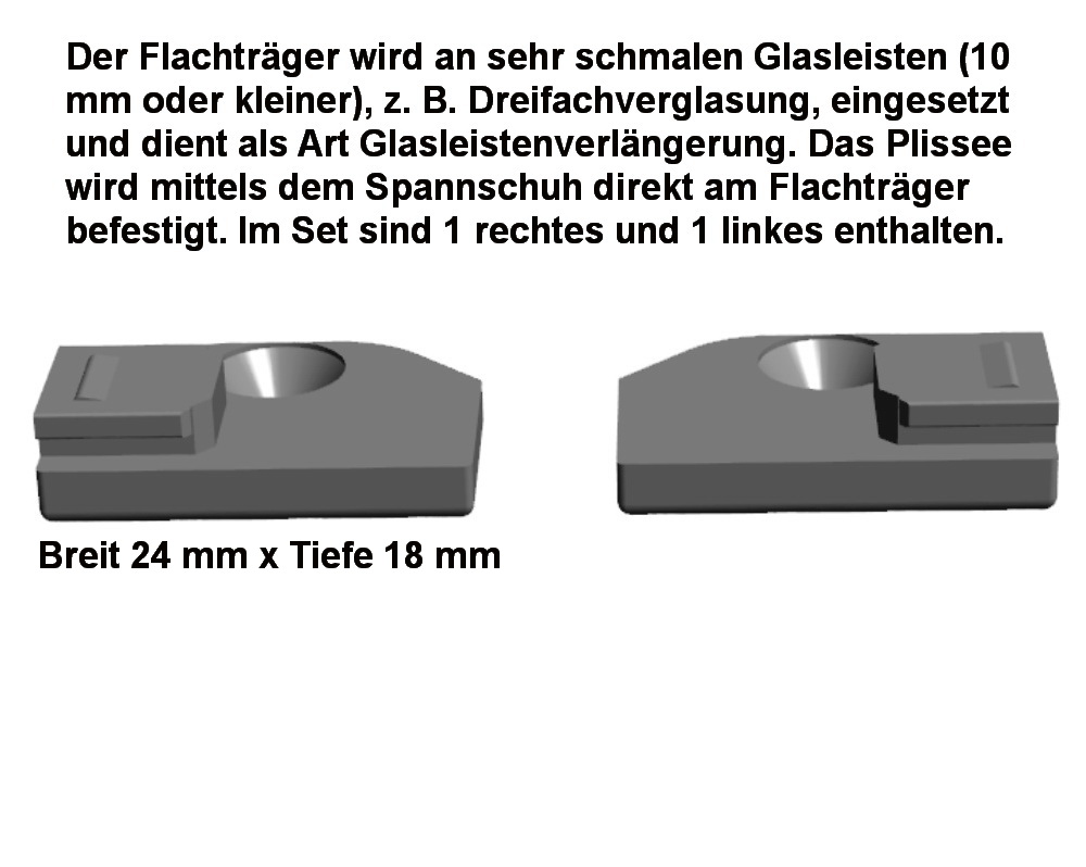 Artikelbild 5 des Artikels “Glasleistenverlängerung für Plissee Typ 1615 & 1715 – Set Weiß 24×18 mm “